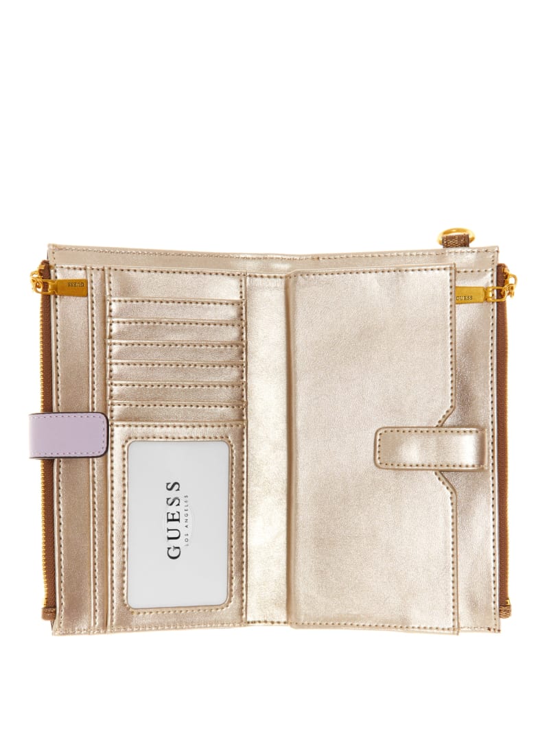 Portfele Damskie Guess Kristle Zip Organizer Brązowe | 0254861-EY