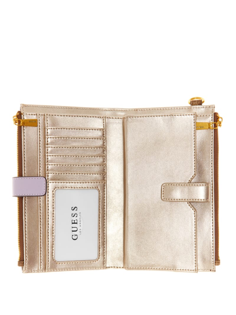 Portfele Damskie Guess Zadie Check Organizer Brązowe | 7934528-DB