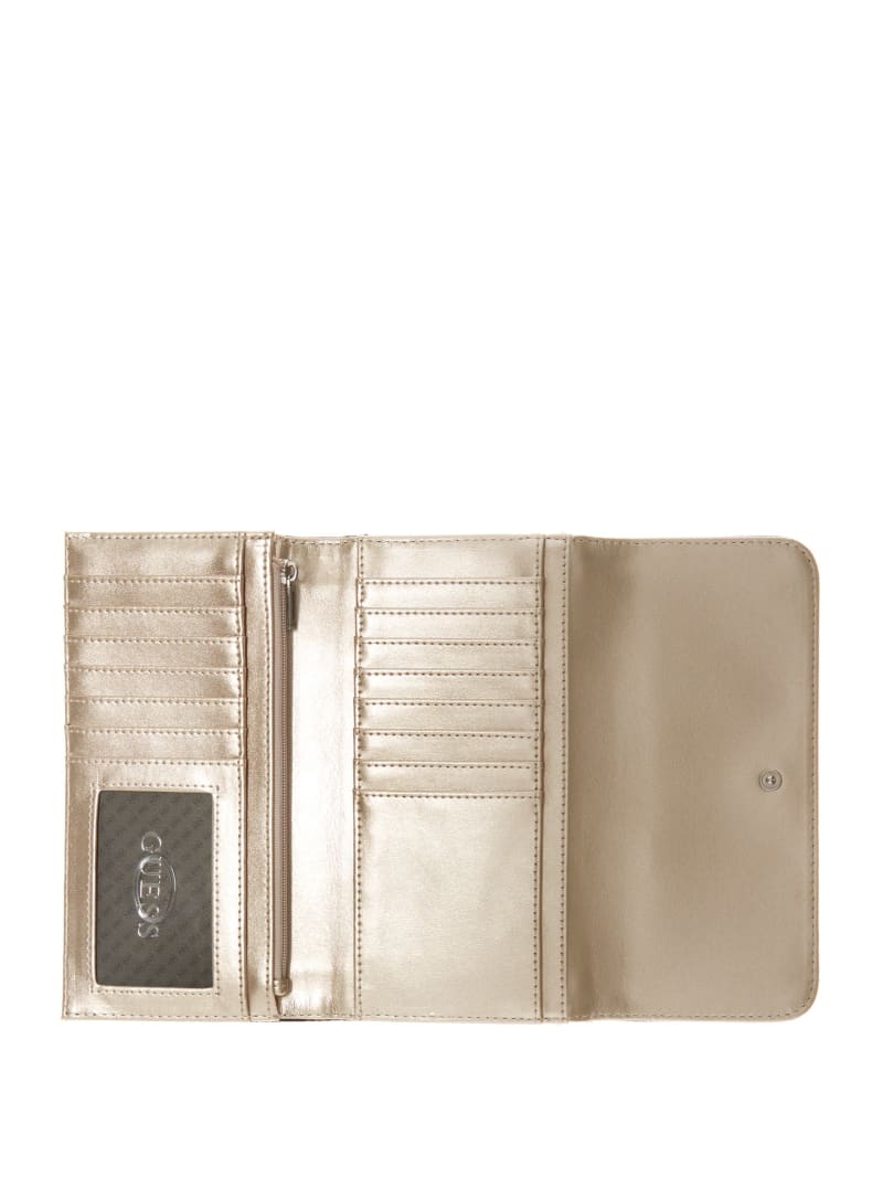 Portfele Damskie Guess Zadie Logo Multi Clutch Różowe | 1745980-IB