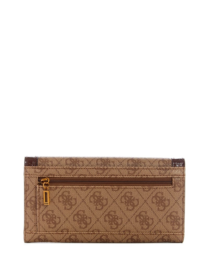 Portfele Damskie Guess Zadie Logo Multi Clutch Brązowe | 4615879-GE