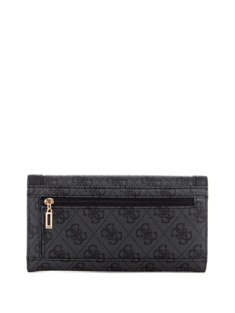 Portfele Damskie Guess Zadie Logo Multi Clutch Czarne | 7615084-NR