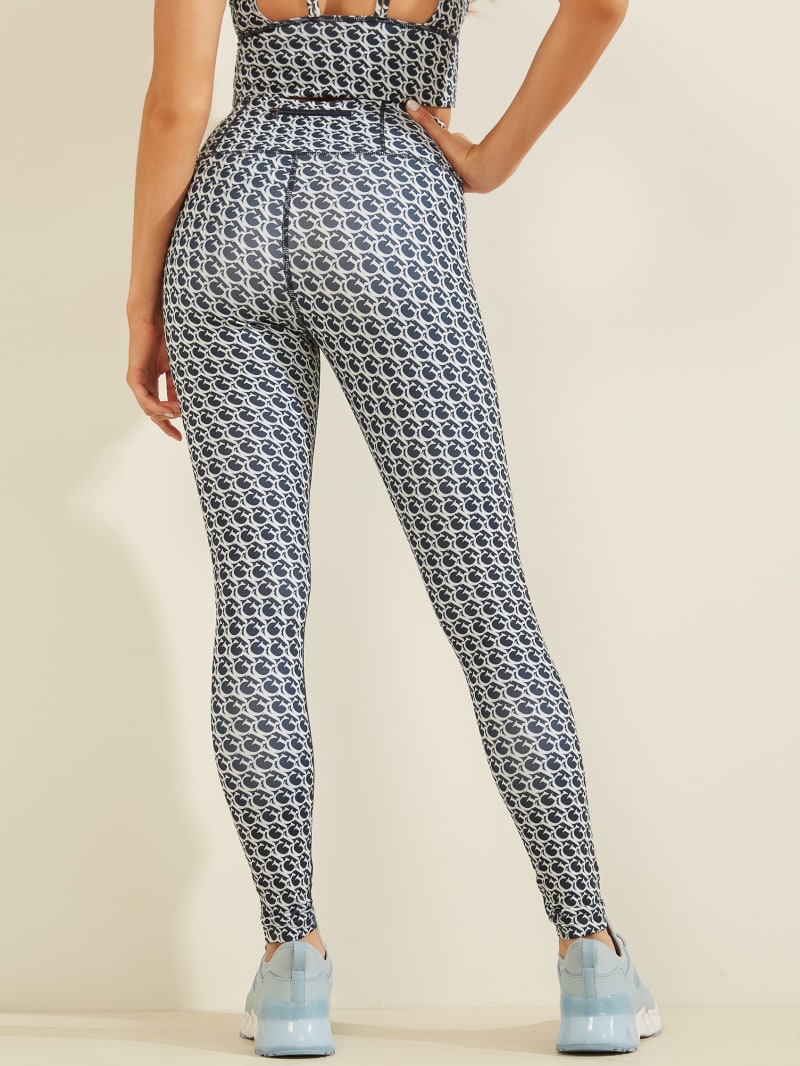 Spodnie Damskie Guess Caitlin Logo Leggings Niebieskie | 7560293-AT