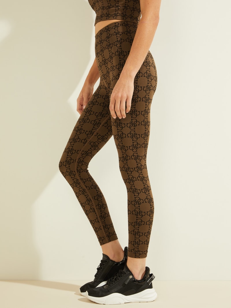 Spodnie Damskie Guess DELLA LEGGINGS 4/4 Brązowe | 0412653-WT