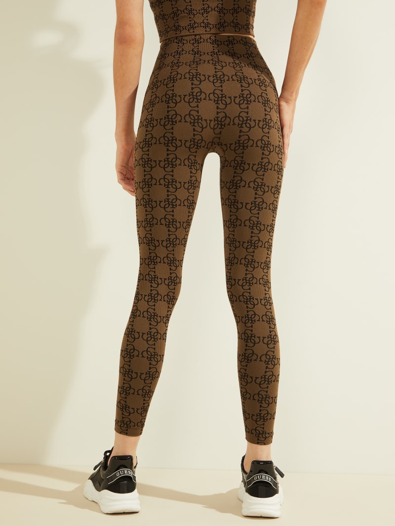 Spodnie Damskie Guess DELLA LEGGINGS 4/4 Brązowe | 0412653-WT