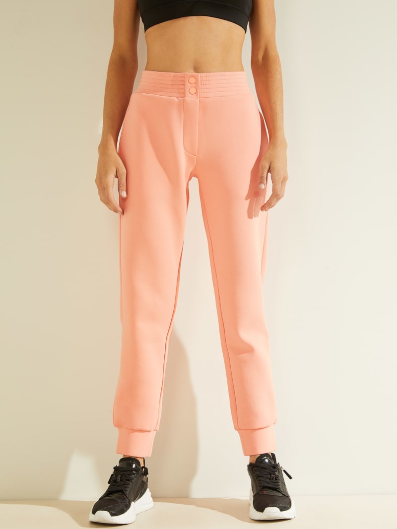 Spodnie Damskie Guess Eco Caren Joggers Różowe | 7109485-IA