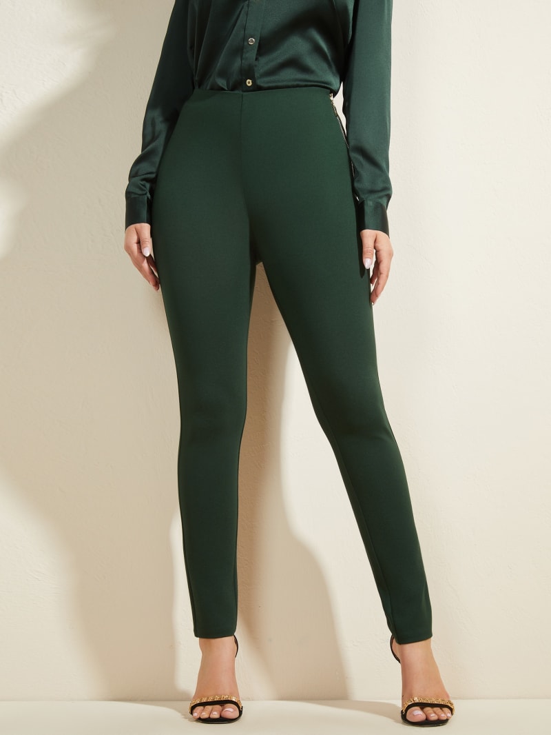 Spodnie Damskie Guess Jane Ponte Legging Zielone | 3259084-HY