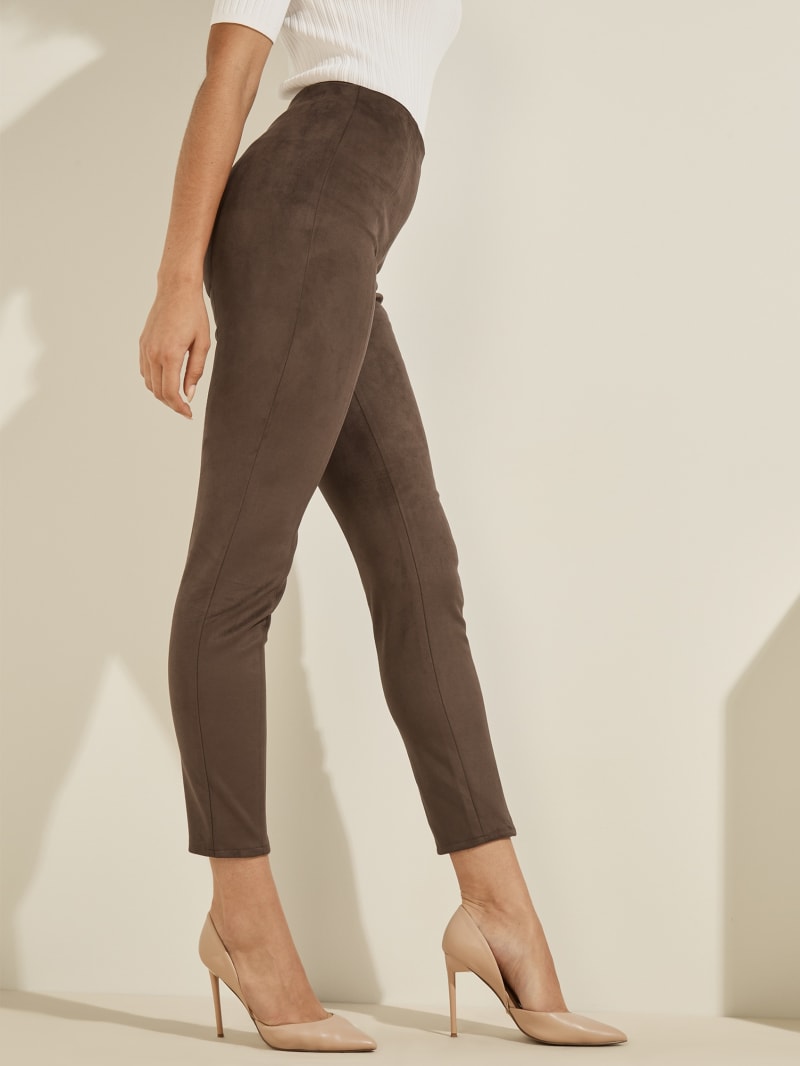 Spodnie Damskie Guess Maya Faux-Zamszowe Leggings Ciemny Kawa | 4289357-BZ