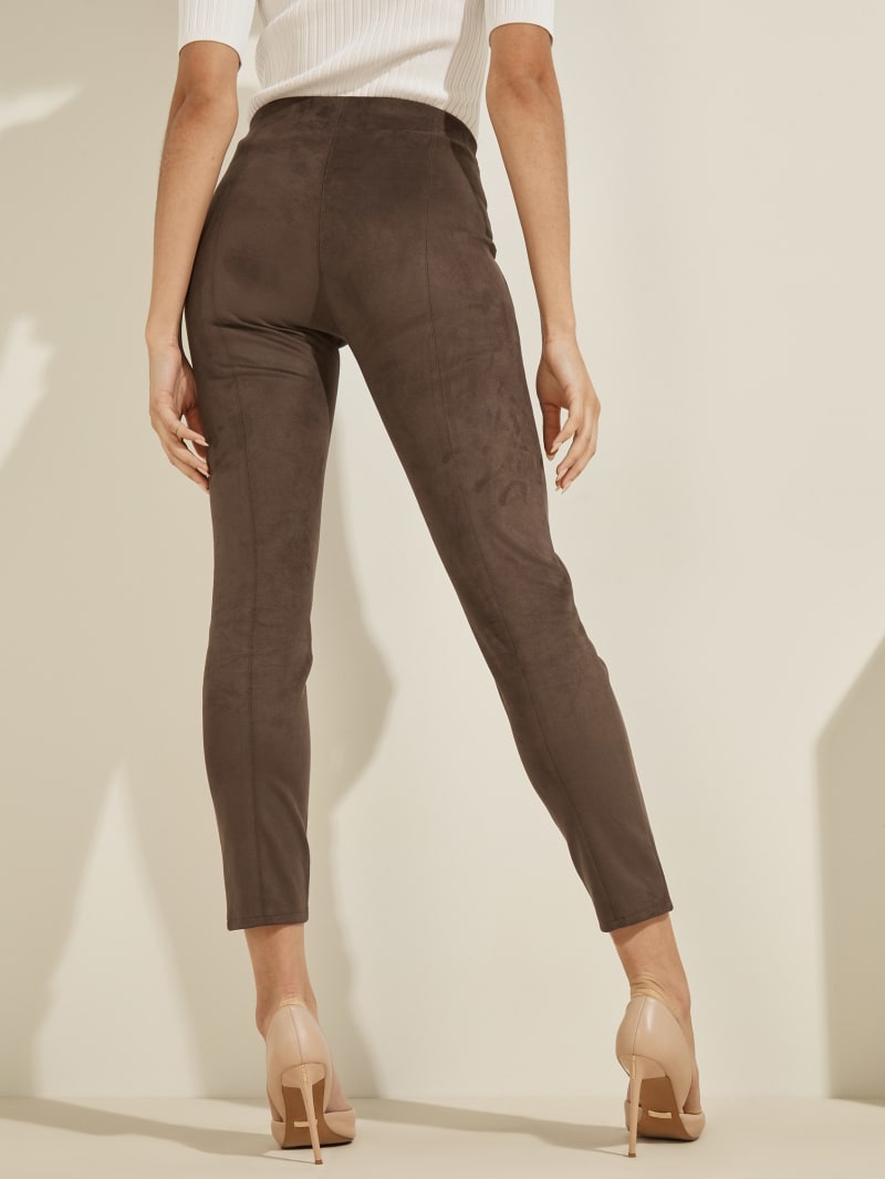 Spodnie Damskie Guess Maya Faux-Zamszowe Leggings Ciemny Kawa | 4289357-BZ