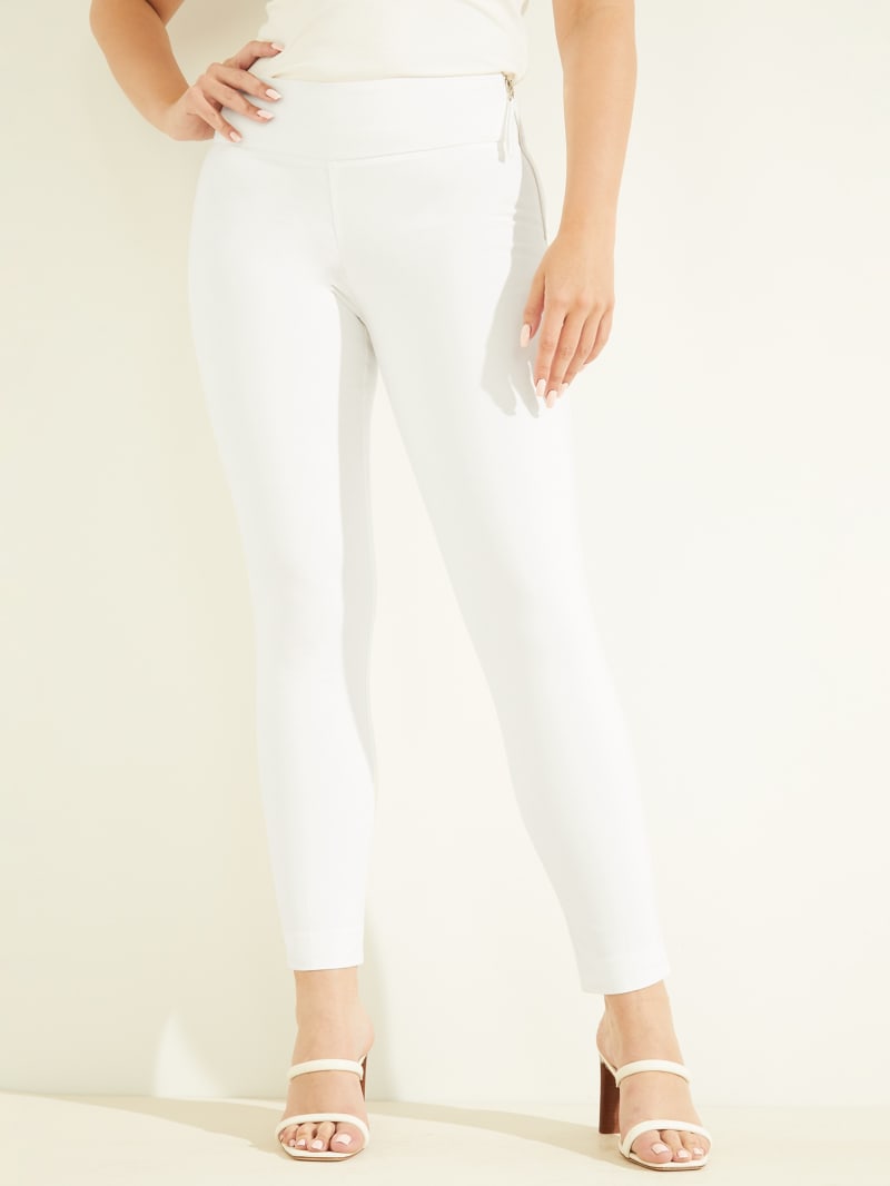 Spodnie Damskie Guess Olivia Skinny Białe | 9472816-AH