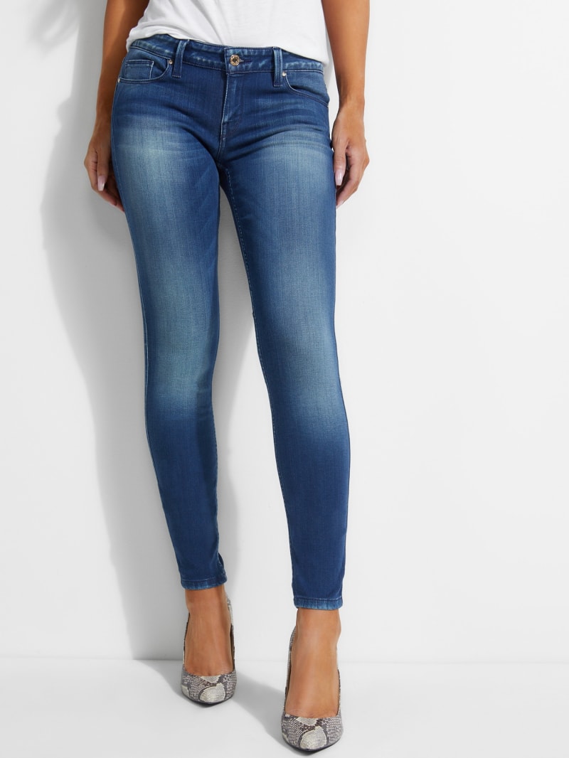 Spodnie Damskie Guess Power Skinny Niebieskie | 2359780-UG