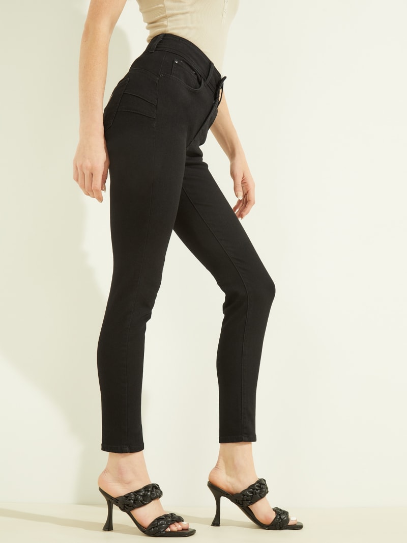 Spodnie Damskie Guess Shape-Up Skinny Czarne | 3684725-MQ