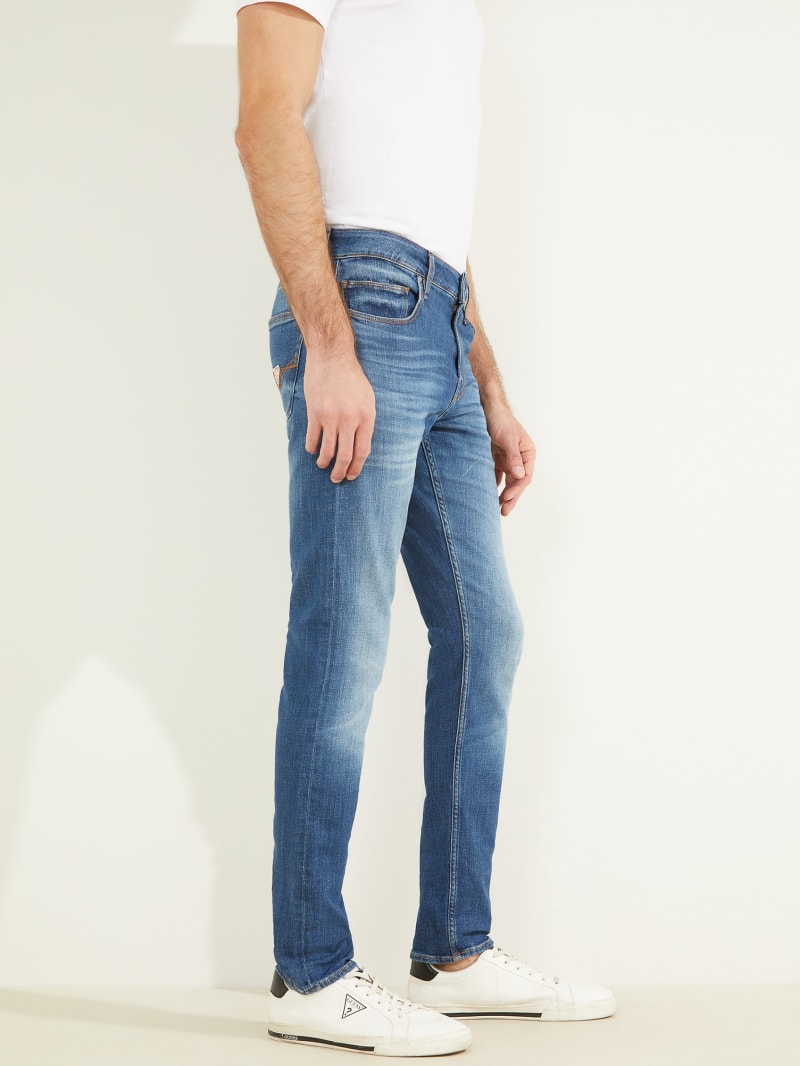 Spodnie Męskie Guess Chris Skinny Niebieskie | 6452930-SC