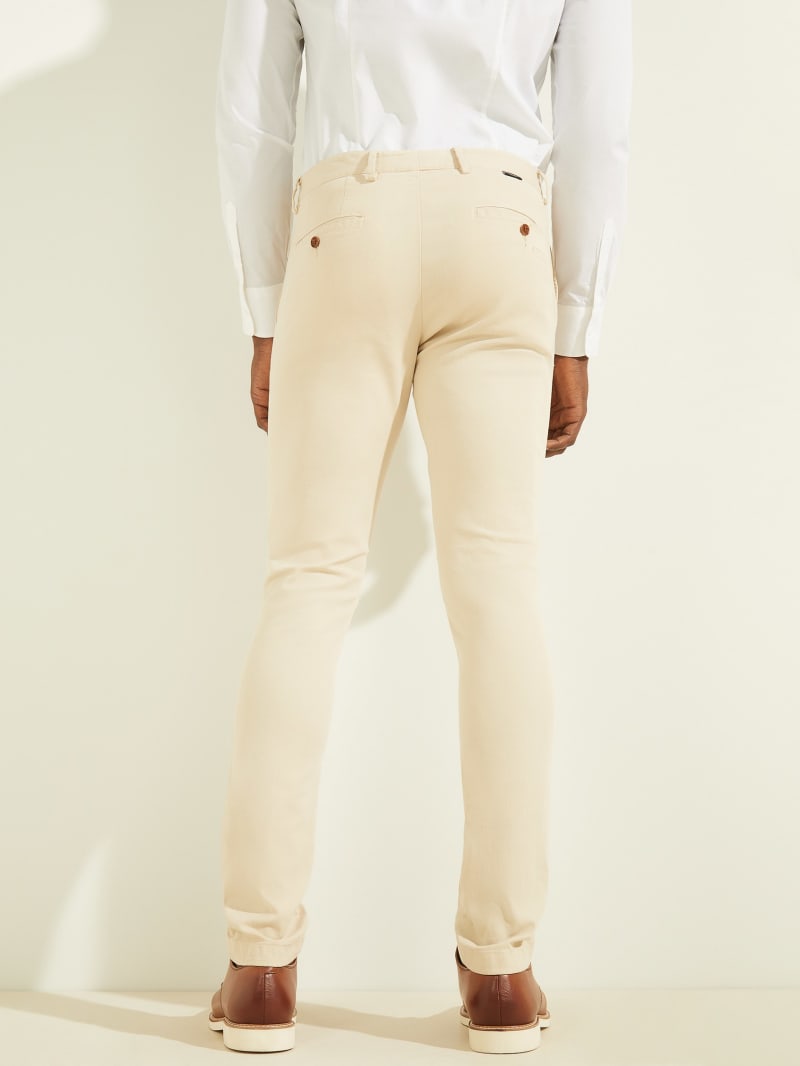 Spodnie Męskie Guess Easy Chino Beżowe | 3129765-DE