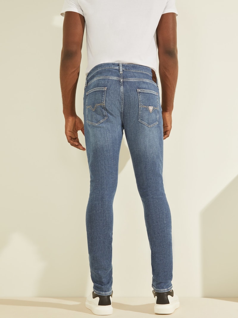 Spodnie Męskie Guess Eco Chris Skinny Głęboka Niebieskie | 7159823-MY