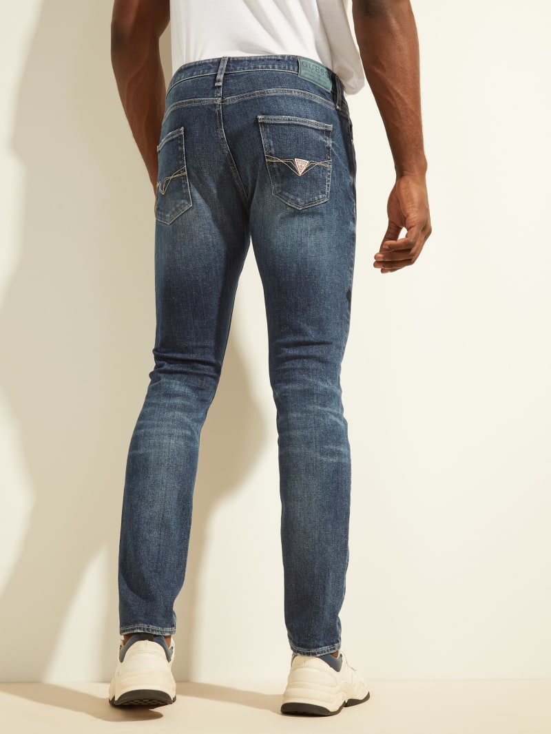 Spodnie Męskie Guess Eco Chris Skinny Niebieskie | 4178635-UZ