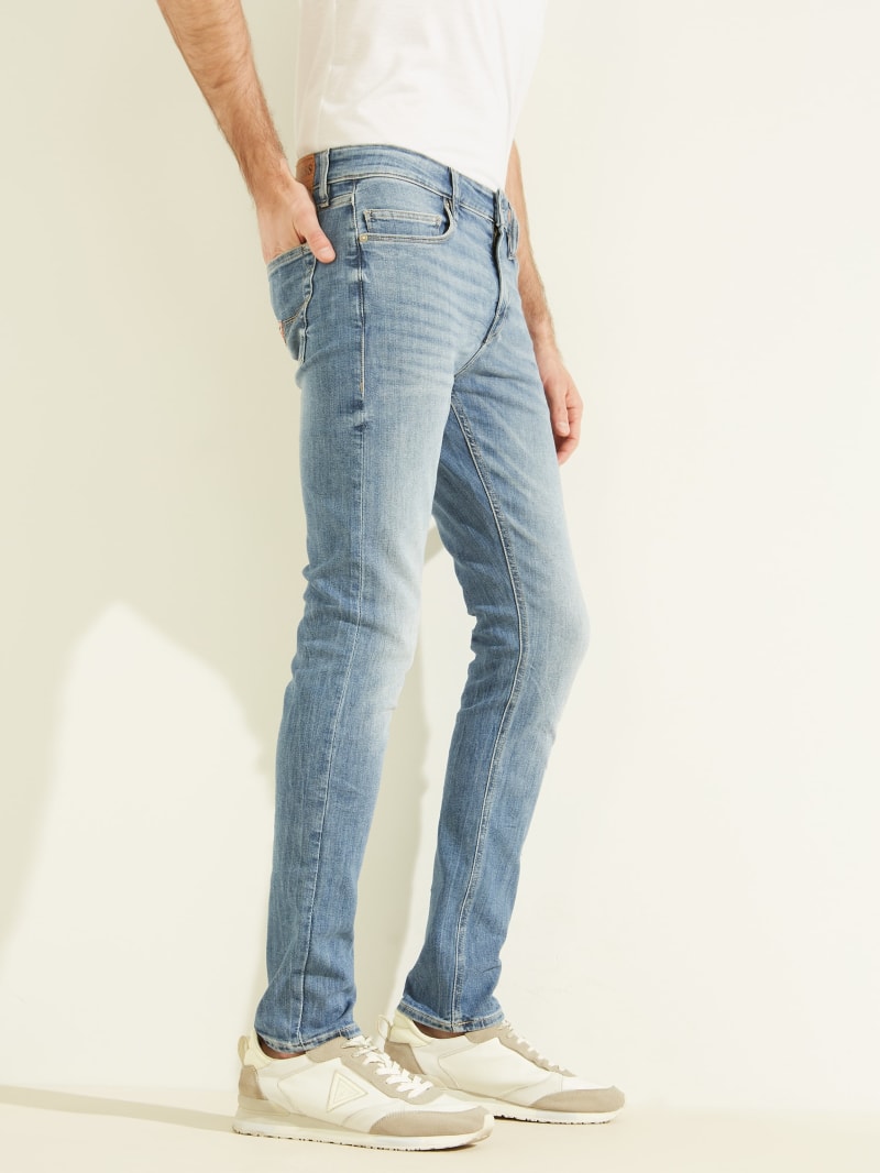 Spodnie Męskie Guess Eco Chris Skinny Niebieskie | 9067521-XP