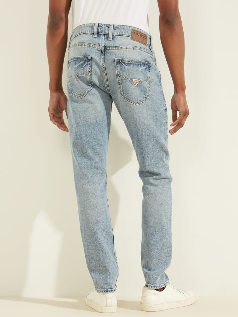 Spodnie Męskie Guess Eco Klasyczne Wash Slim Tapered Głęboka Niebieskie | 5179402-EK