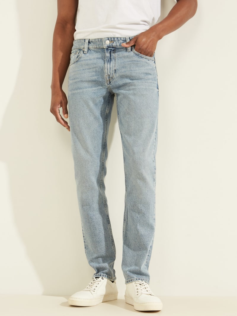 Spodnie Męskie Guess Eco Klasyczne Wash Slim Tapered Głęboka Niebieskie | 5179402-EK