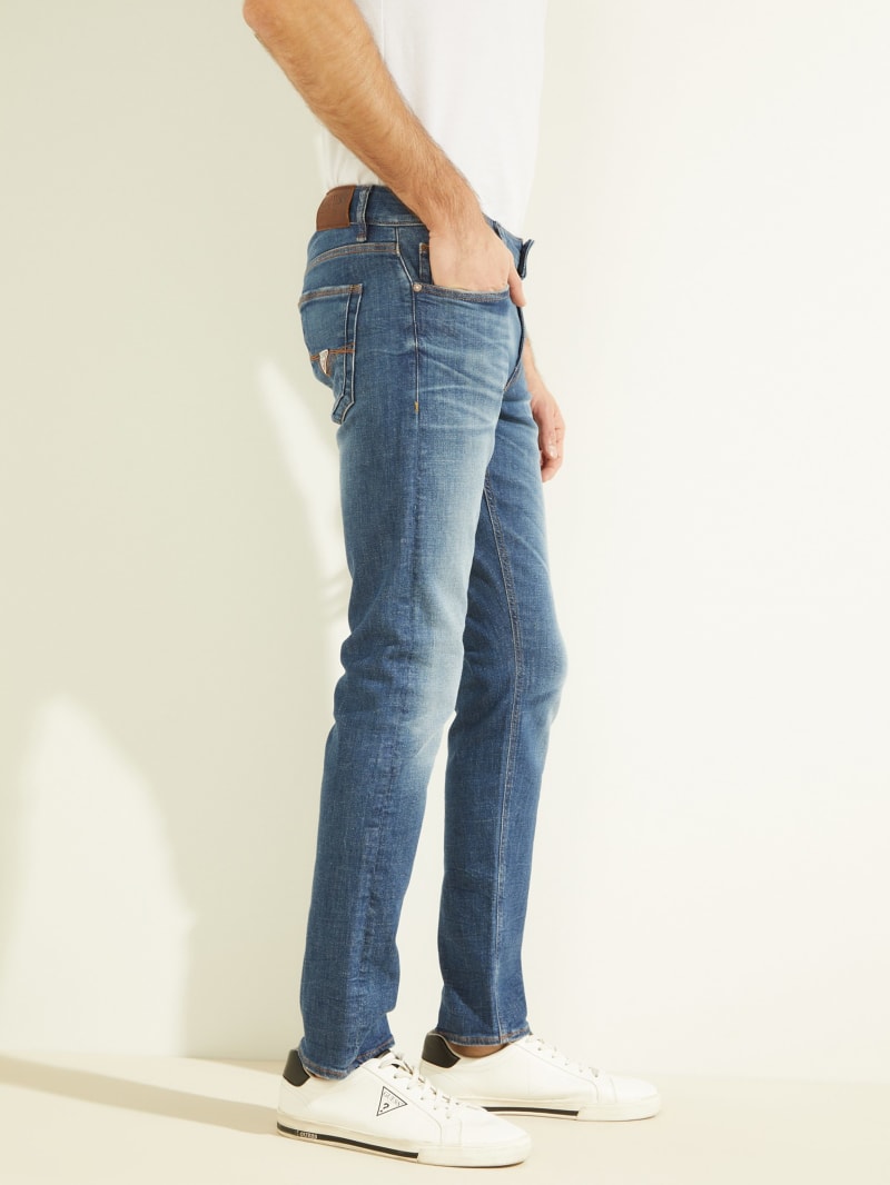 Spodnie Męskie Guess Eco Miami Low-Rise Skinny Głęboka Niebieskie | 8342697-ZW