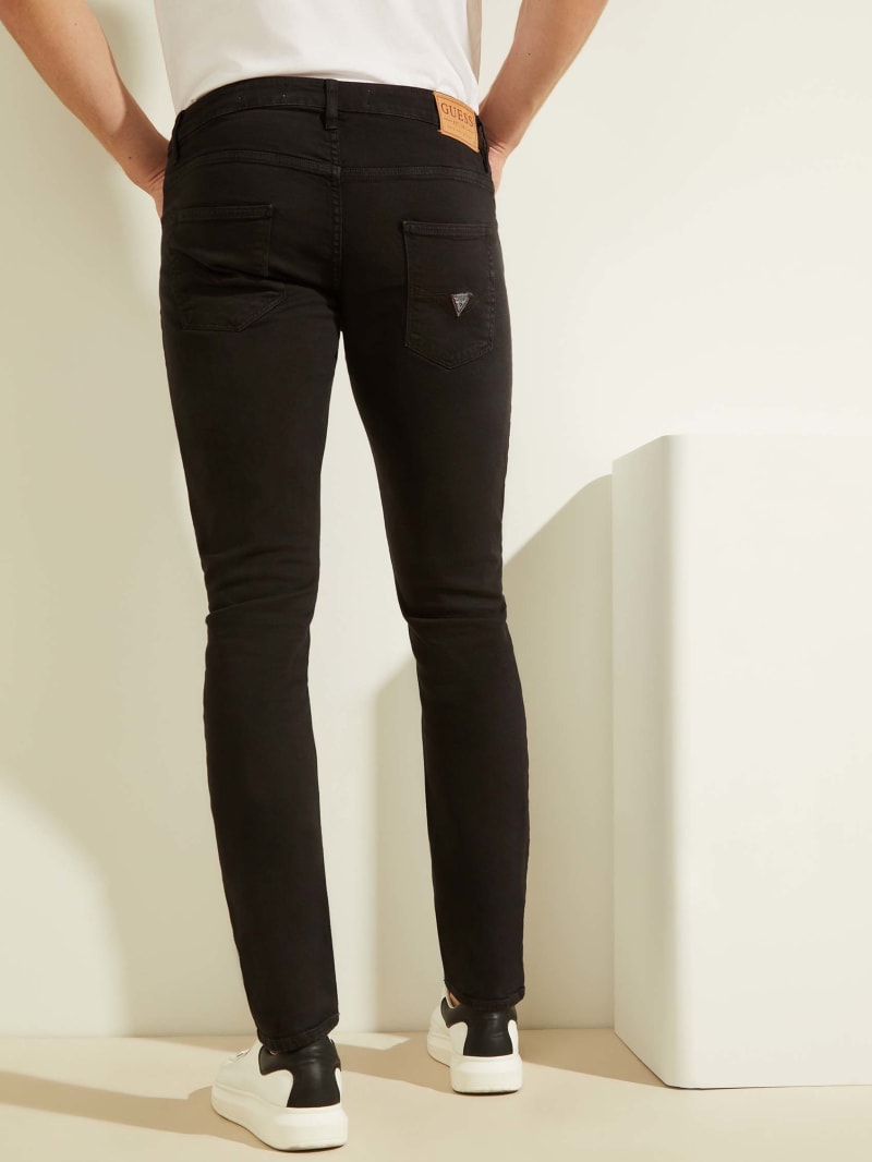 Spodnie Męskie Guess Klasyczne Solid Skinny Czarne | 5136984-YI