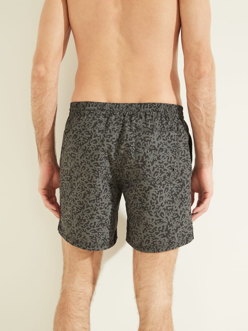 Stroje Kąpielowe Męskie Guess Abstract Swim Trunks Szare | 0281569-KU