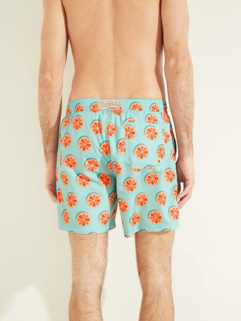 Stroje Kąpielowe Męskie Guess Citrus Woven Swim Trunks Cytrynowy | 8247693-MC