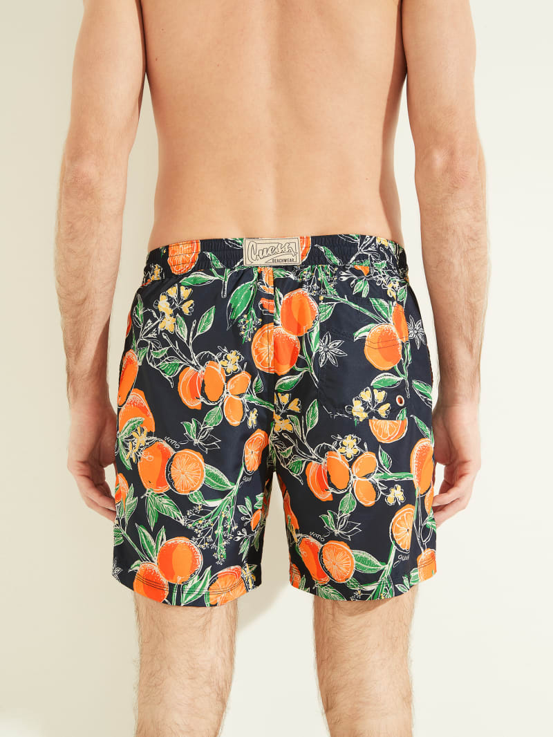 Stroje Kąpielowe Męskie Guess Fruit Woven Swim Trunks Pomarańczowe | 4065287-QS