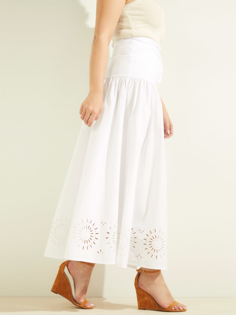 Sukienki Damskie Guess Kaia Poplin Maxi Białe | 7268453-LU