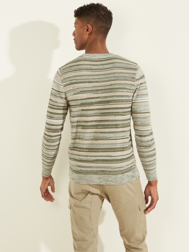 Swetry Męskie Guess Napier Striped Khaki | 5182364-LY