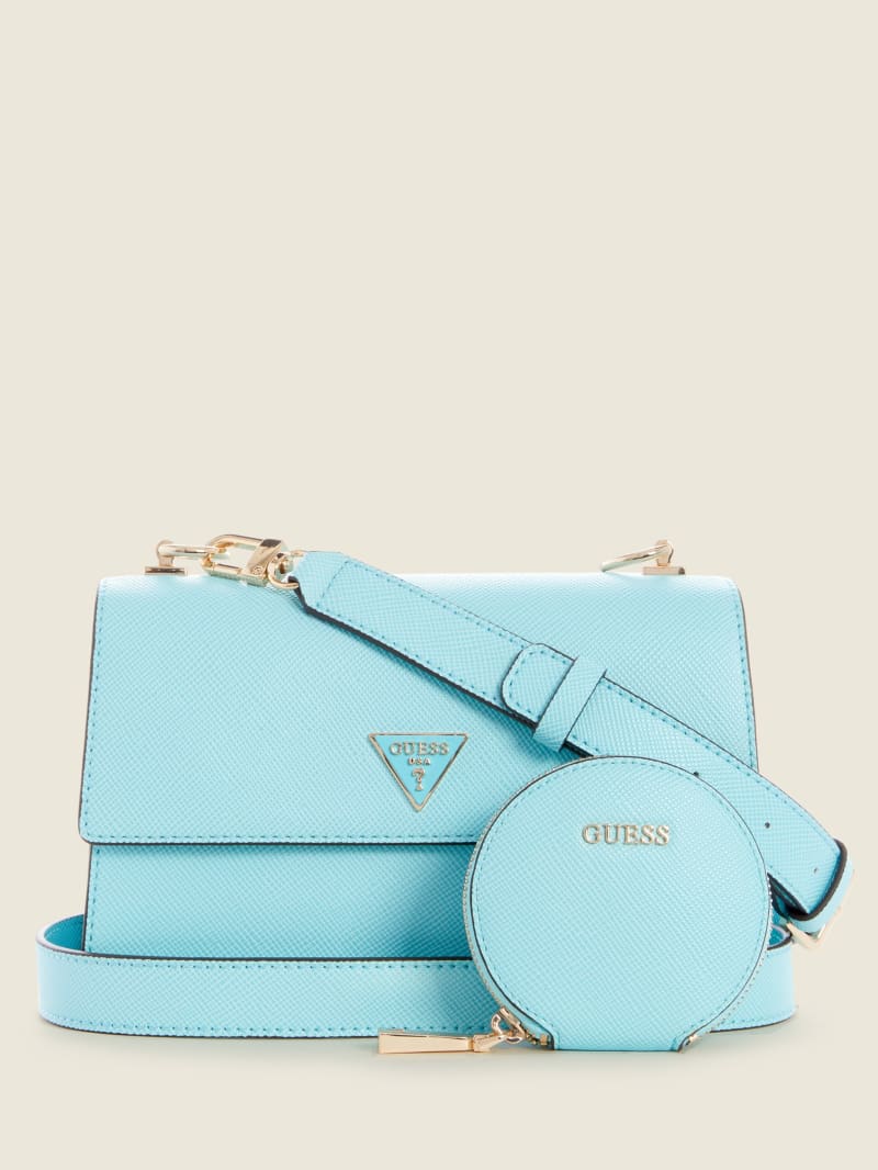 Torba Crossbody Damskie Guess Alexie Flap Turkusowe | 8345970-FI