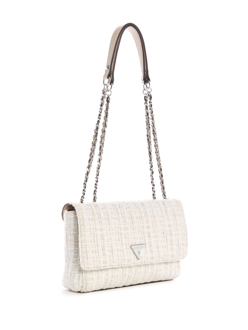 Torba Crossbody Damskie Guess Cessily Convertible Tweed Białe | 7453812-DM