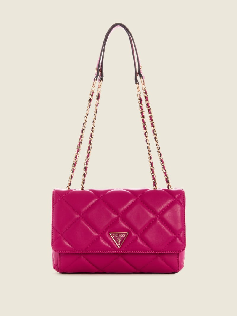 Torba Crossbody Damskie Guess Cessily Quilted Convertible Fuksja | 5094381-QR