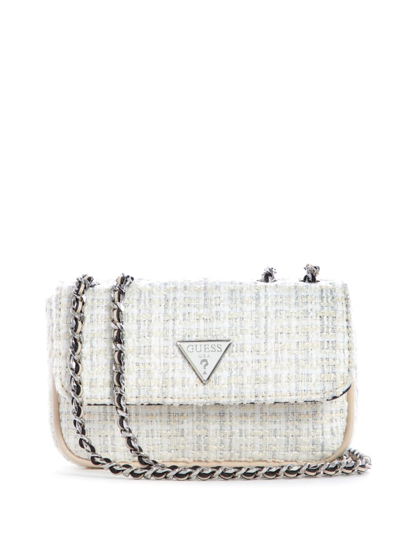 Torba Crossbody Damskie Guess Cessily Tweed Białe | 8137695-BS