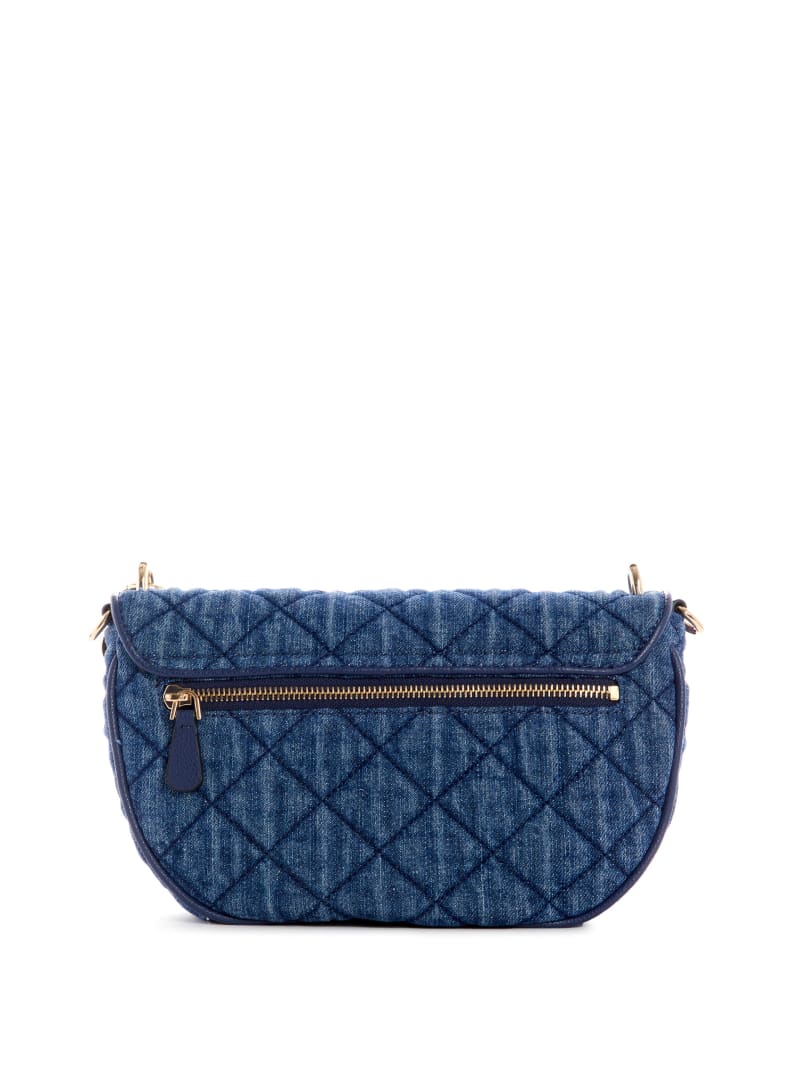 Torba Crossbody Damskie Guess Gillian Denim Flap Niebieskie | 4385107-MV