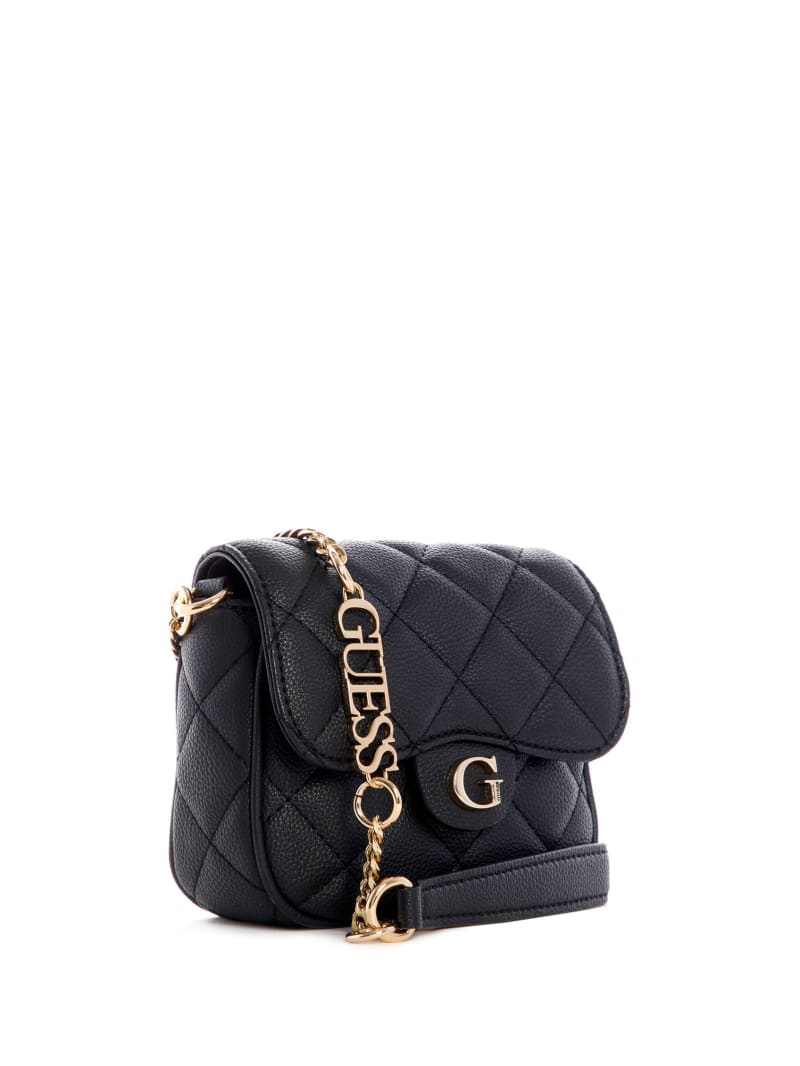 Torba Crossbody Damskie Guess Gillian Quilted Flap Czarne | 2735149-YG