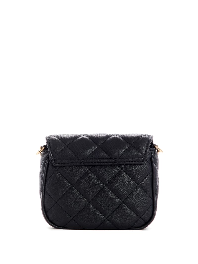 Torba Crossbody Damskie Guess Gillian Quilted Flap Czarne | 2735149-YG