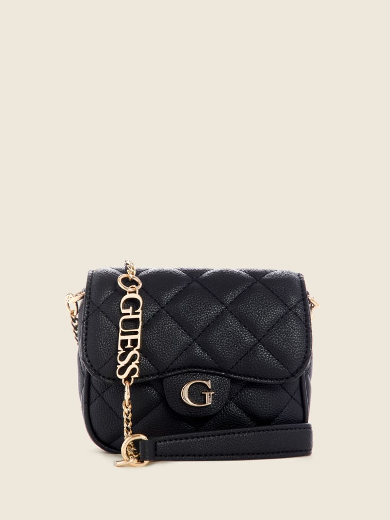 Torba Crossbody Damskie Guess Gillian Quilted Flap Czarne | 2735149-YG