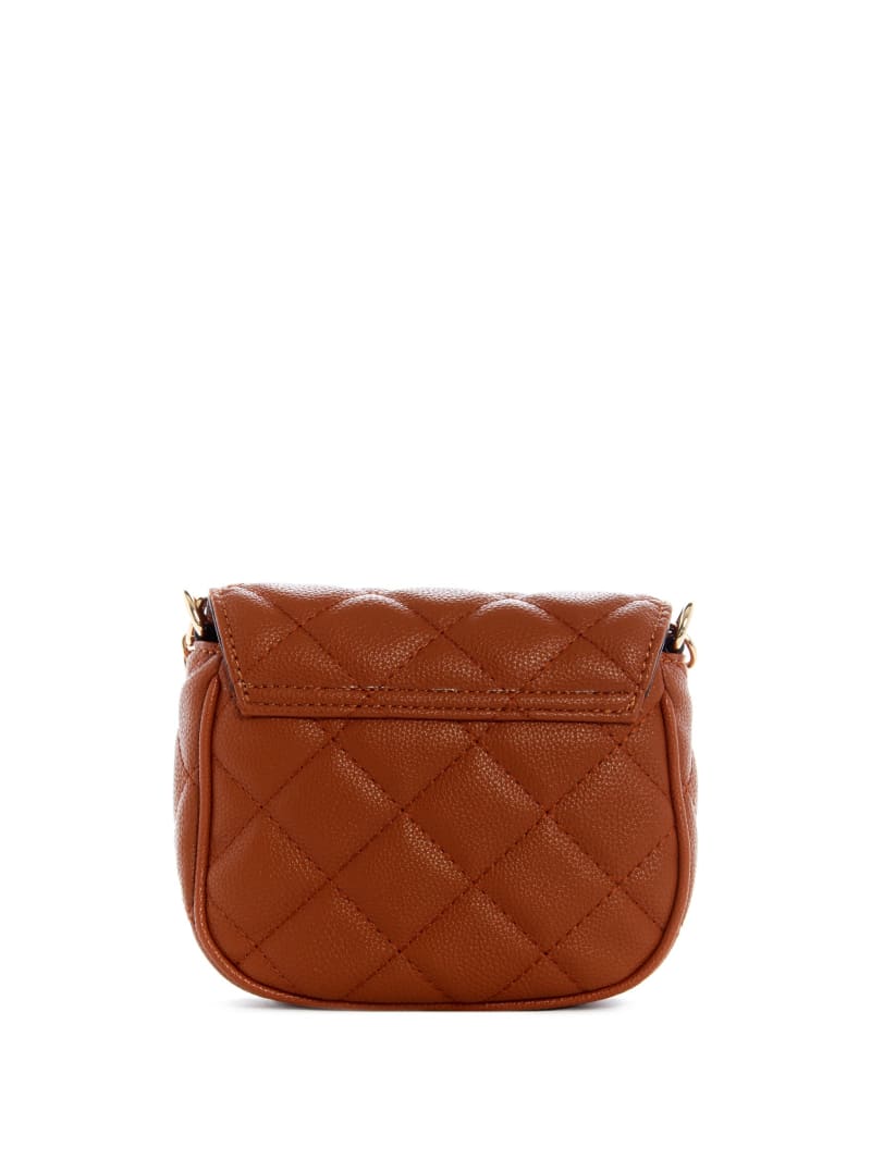 Torba Crossbody Damskie Guess Gillian Quilted Flap Brązowe | 3745028-LW