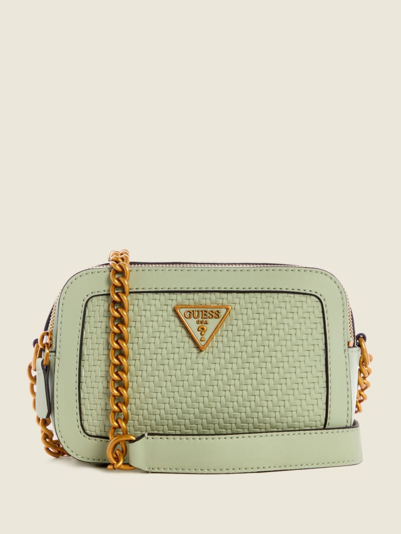 Torba Crossbody Damskie Guess Hassie Camera Oliwkowe | 9074536-FU