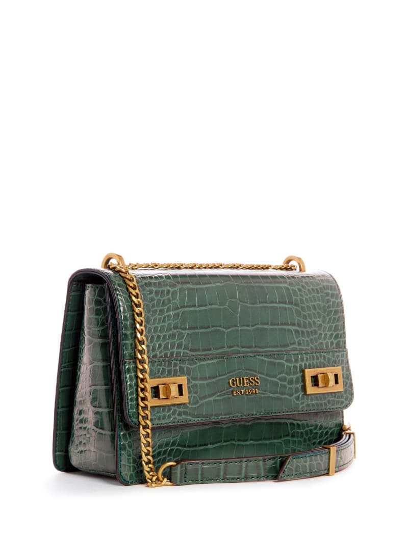 Torba Crossbody Damskie Guess Katey Croc Convertible Zielone | 1540837-MT