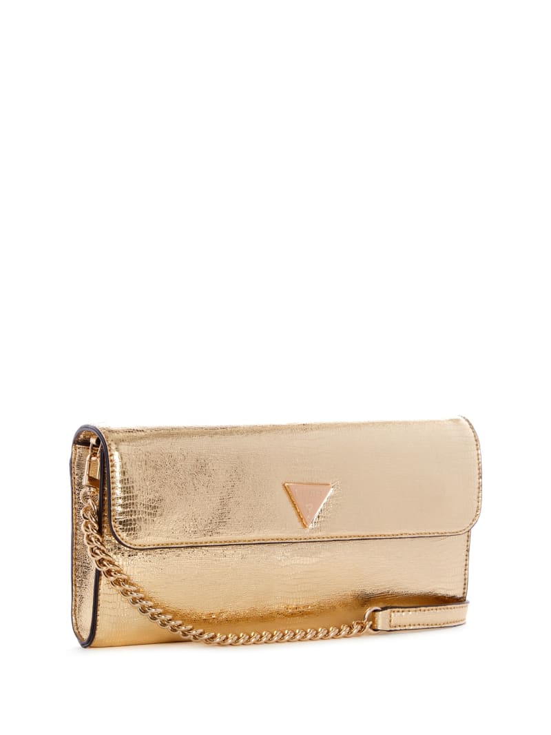 Torba Crossbody Damskie Guess Kyla Metallic Clutch Złote | 2704539-UH