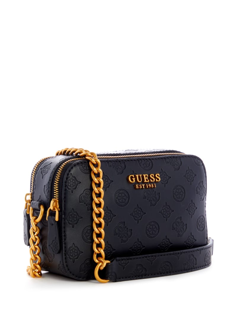 Torba Crossbody Damskie Guess Noelle Logo Camera Czarne | 8450296-FX