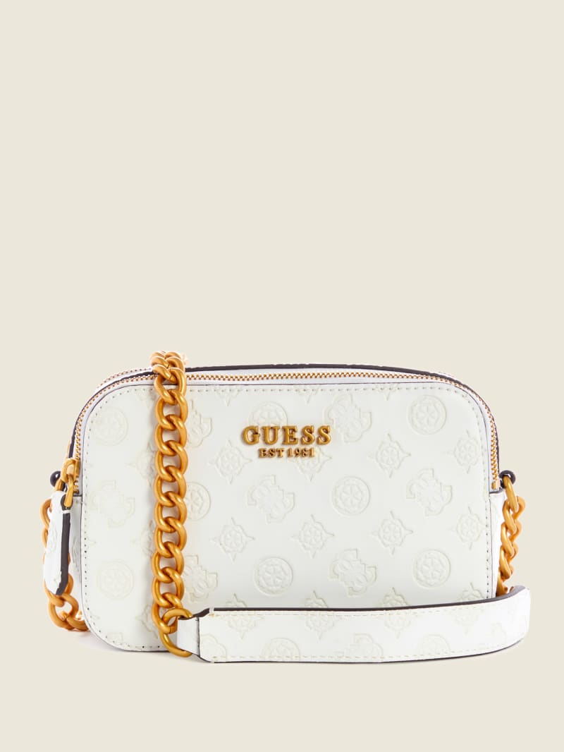 Torba Crossbody Damskie Guess Noelle Logo Camera Białe | 9675042-PD