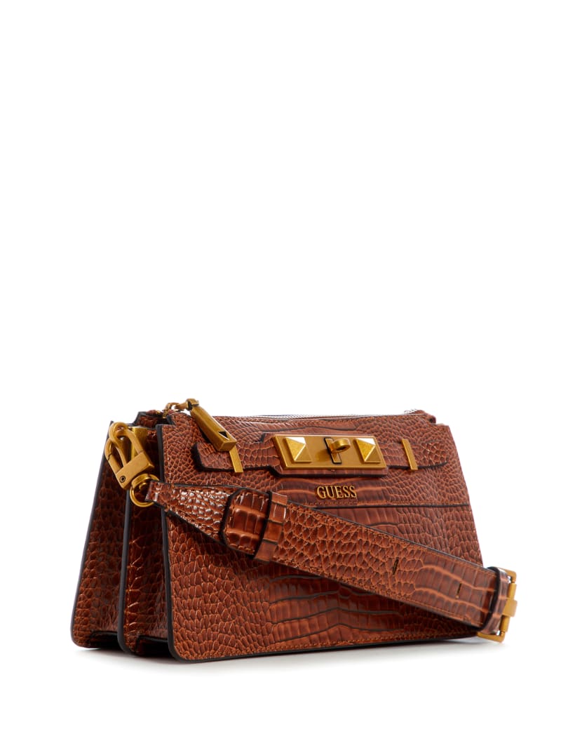 Torba Crossbody Damskie Guess Raffie Brązowe | 3968042-LH