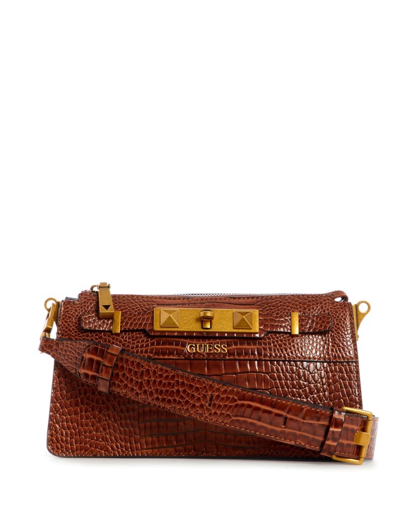 Torba Crossbody Damskie Guess Raffie Brązowe | 3968042-LH