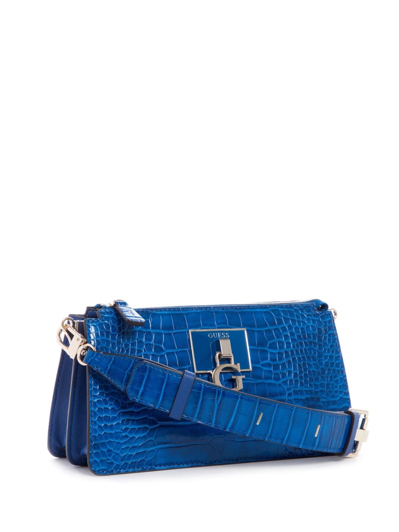 Torba Crossbody Damskie Guess Stephi Zip Niebieskie | 8495371-PJ