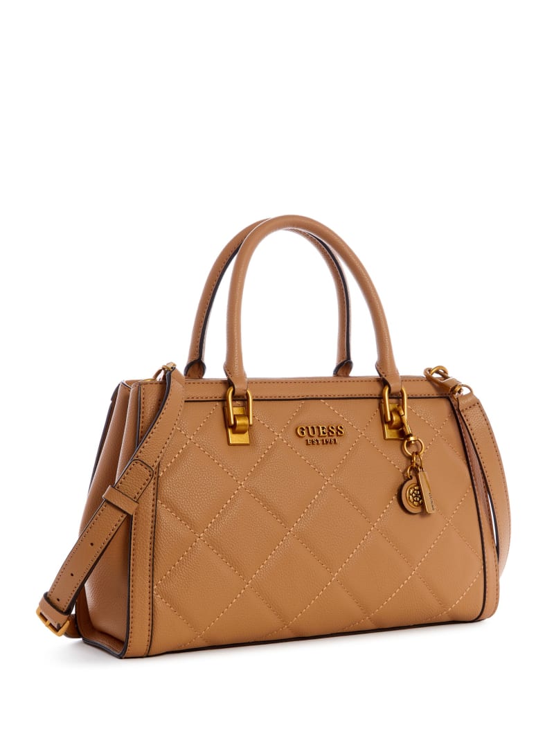 Torba Satchel Damskie Guess Abey Elite Girlfriend Beżowe | 2051837-NC