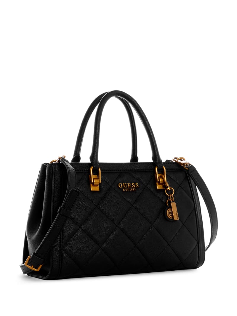 Torba Satchel Damskie Guess Abey Elite Girlfriend Czarne | 3896217-KM