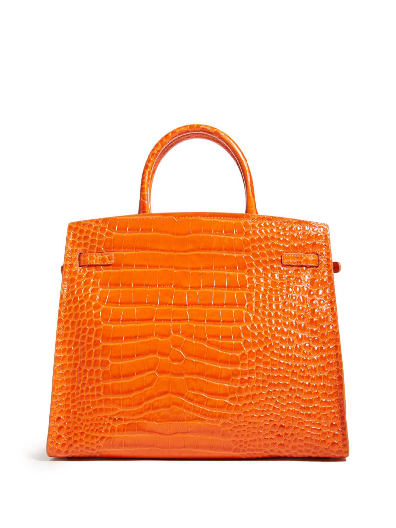 Torba Satchel Damskie Guess Cristina Croc Skórzane Pomarańczowe | 5467812-BG