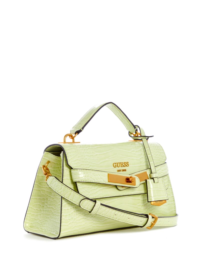 Torba Satchel Damskie Guess Enisa-Handle Flap Głęboka Złote | 4791602-EZ